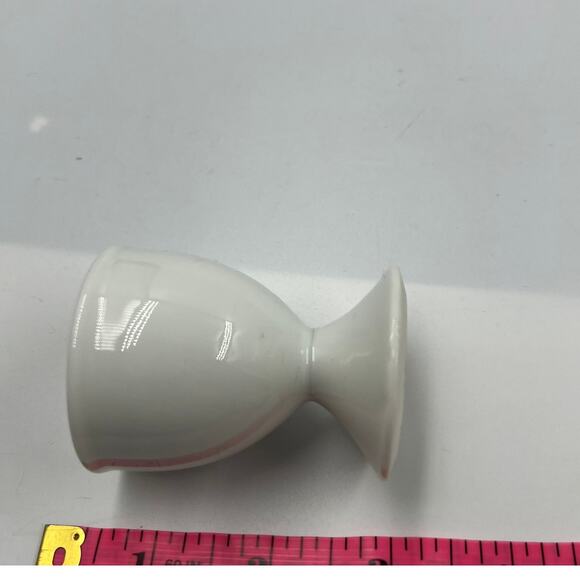 Vintage White Porcelain Boiled Egg Cup Serving Dish Double Sided - Picture 3 of 7